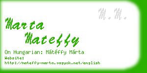 marta mateffy business card