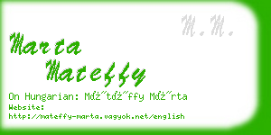 marta mateffy business card